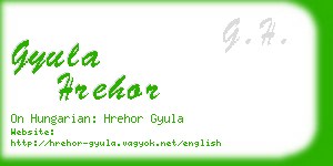 gyula hrehor business card